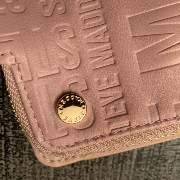 Steve Madden Dual Zipper Pink Floral Wristlet, NWOT, Blush Pink - Picture 6 of 6